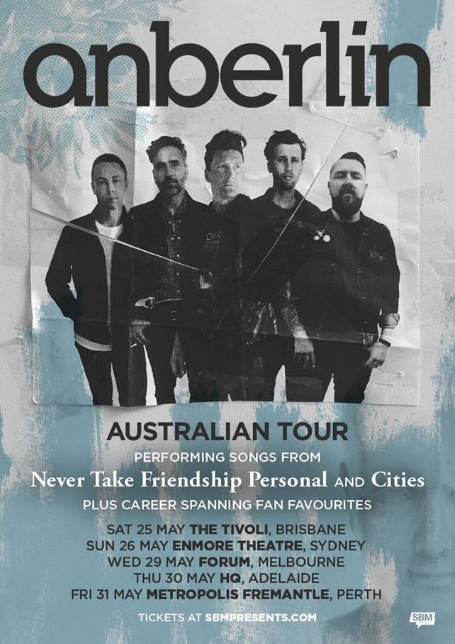 Anberlin Australia tour 2019