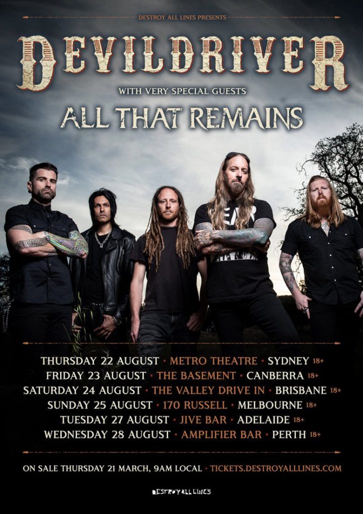 Devildriver / All That Remains Australia tour 2019