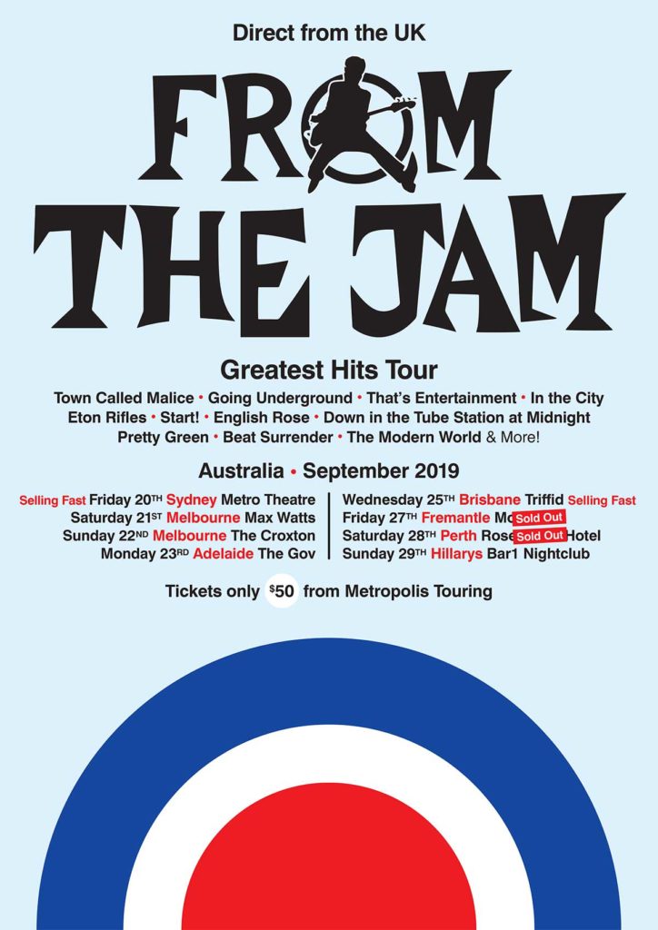 From The Jam Australia & New Zealand tour 2019