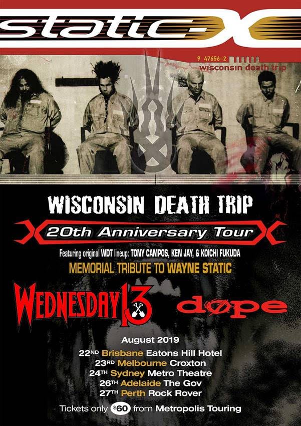 Static-X w/ Wednesday 13 & Dope Australia tour