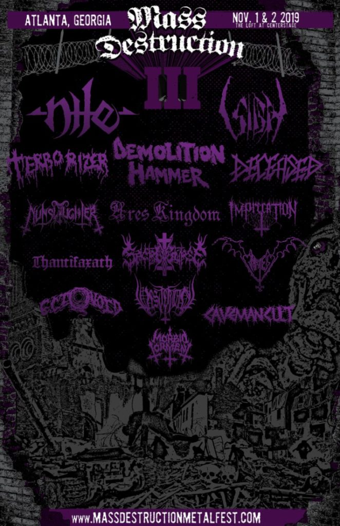 Mass Destruction Metal Fest III featuring Nile, Terrorizer & more