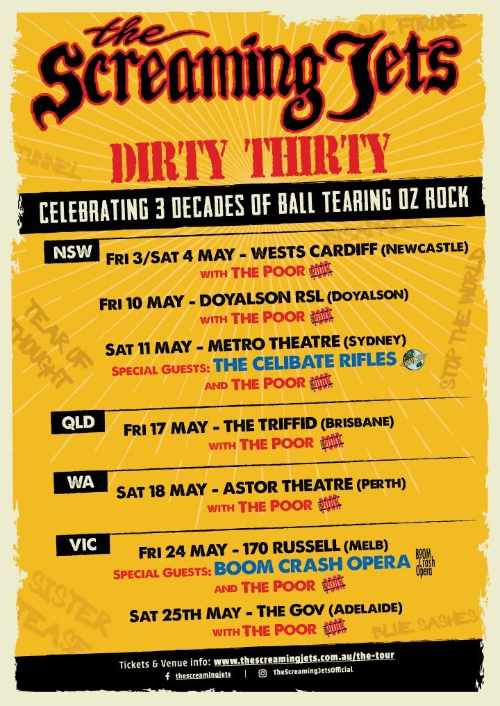 The Screaming Jets - The Dirty Thirty tour