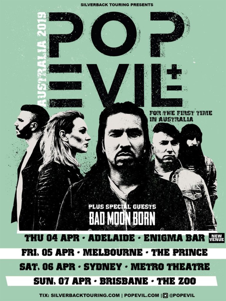 Pop Evil Australia tour 2019