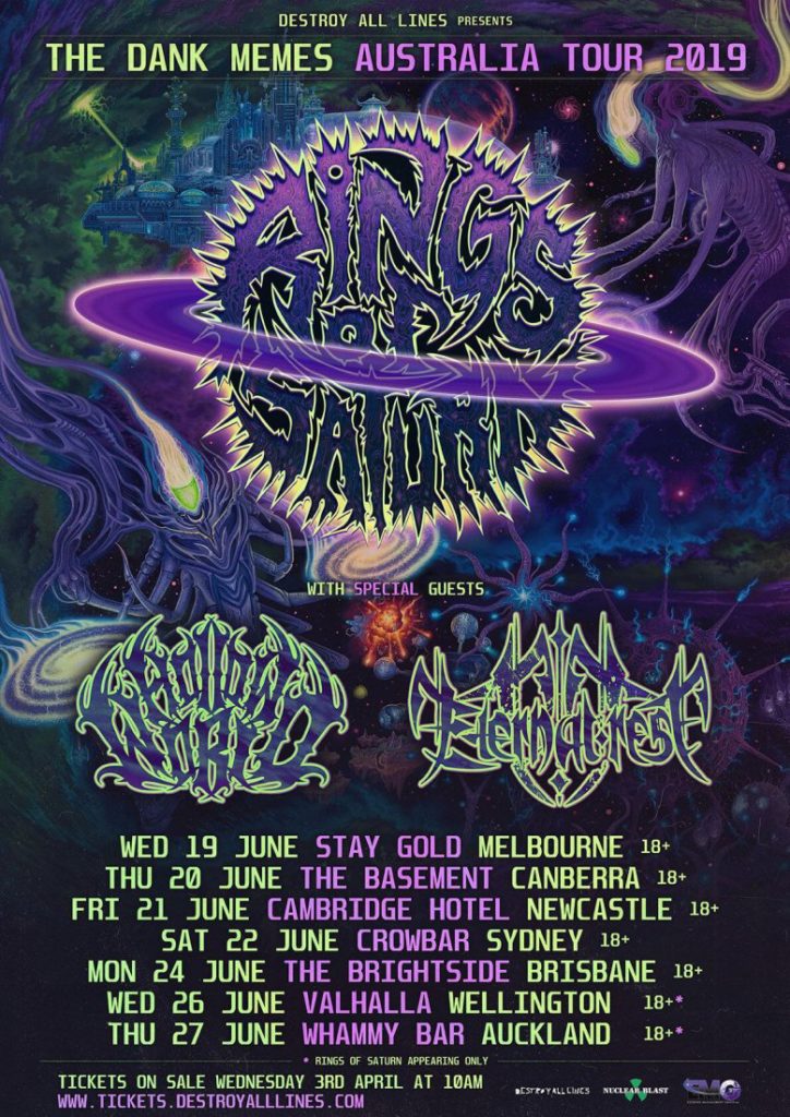 Rings Of Saturn Australia tour 2019