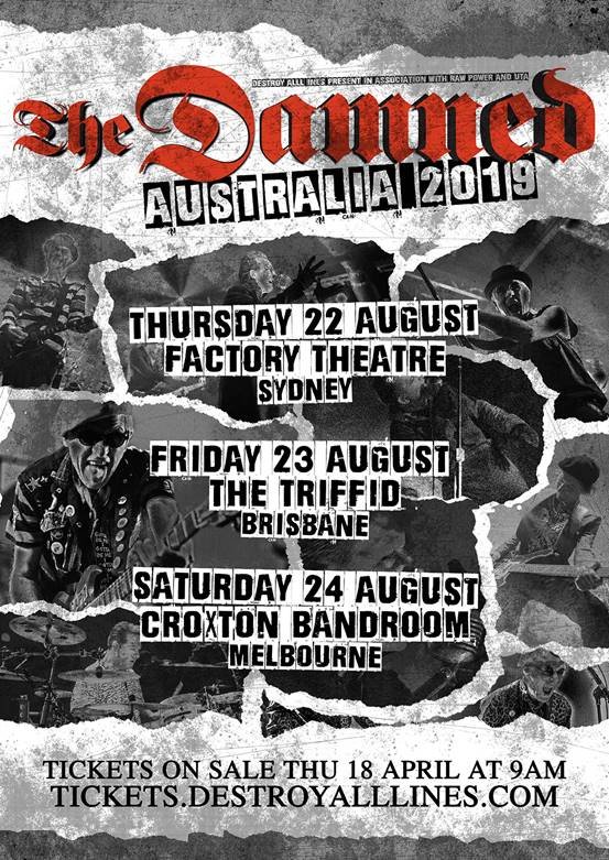 The Damned Australia tour 2019