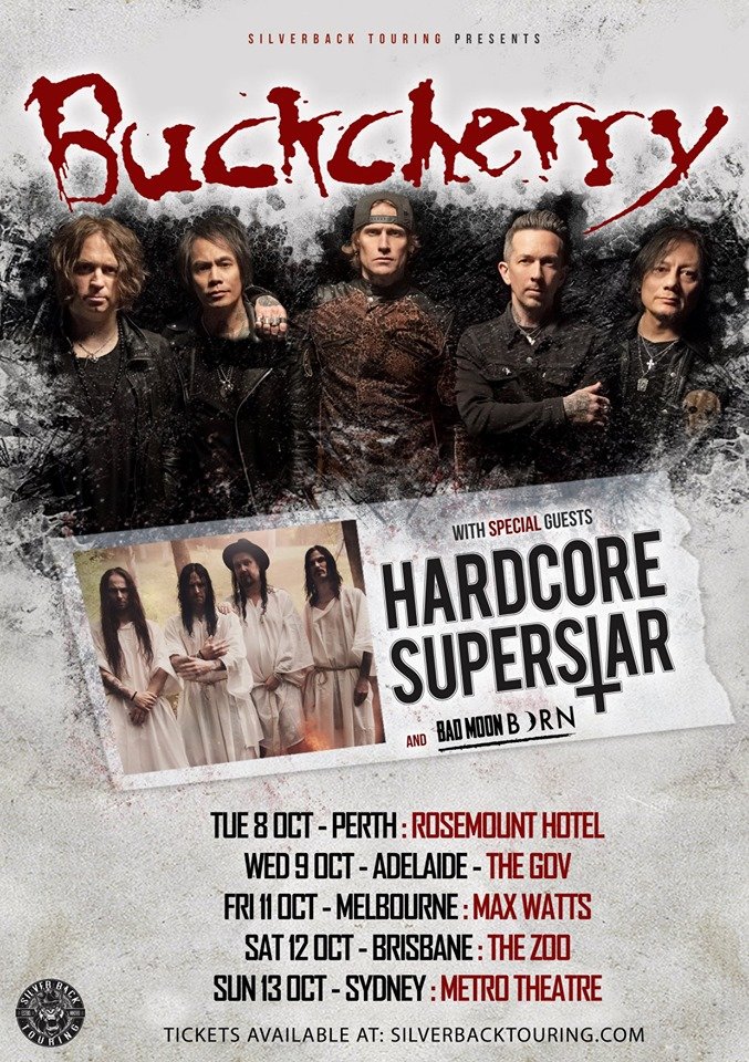 Buckcherry & Hardcore Superstar Australia tour 2019