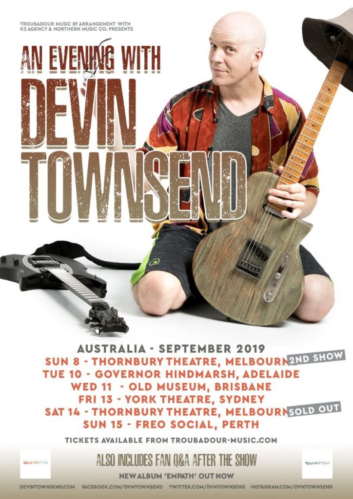 Devin Townsend Australia tour 2019