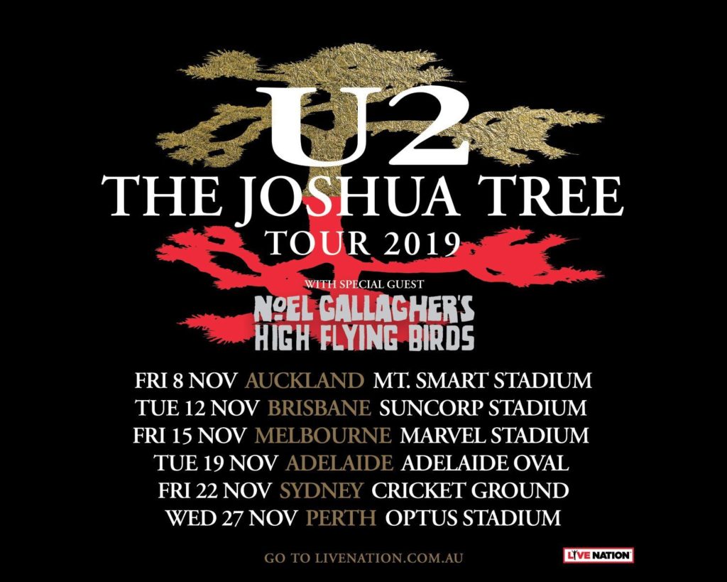 U2 Australia & New Zealand tour 2019