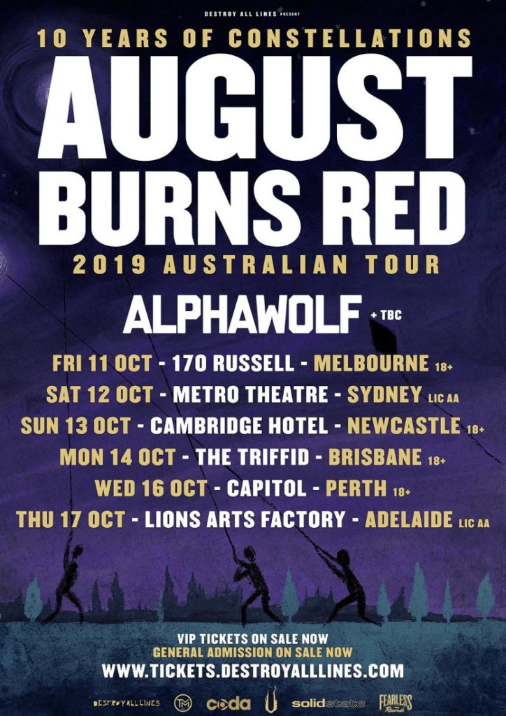 August Burns Red Australia tour 2019