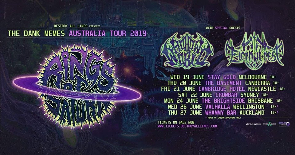 Rings Of Saturn Australia tour 2019