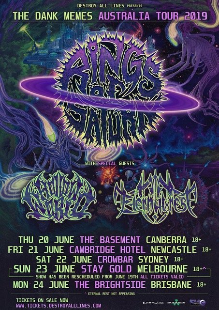 Rings Of Saturn Australia tour 2019