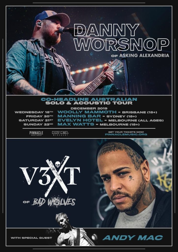 Danny Worsnop & Tommy Vext Australia tour 2019