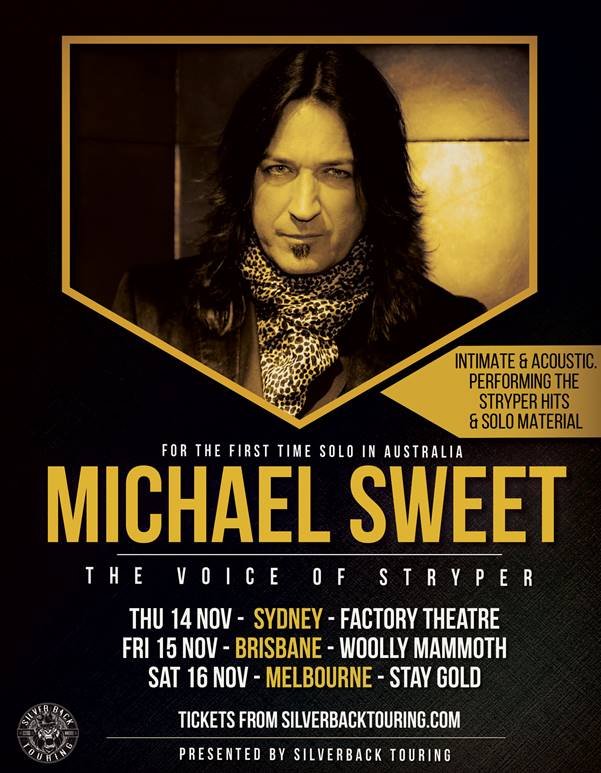 Michael Sweet Australia tour 2019