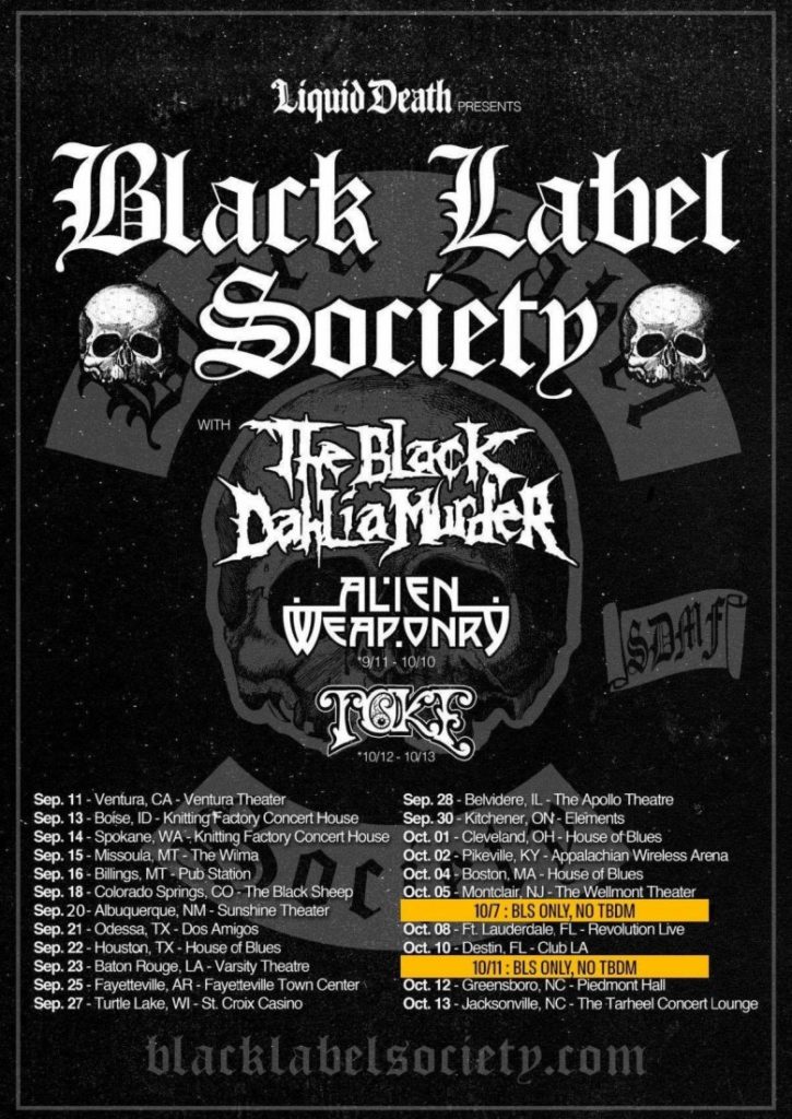 Black Label Society tour