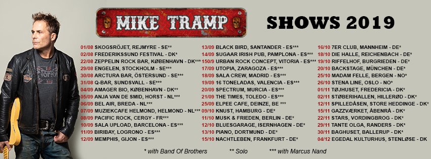 Mike Tramp tour