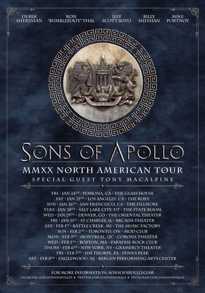 Sons Of Apollo North America tour 2020