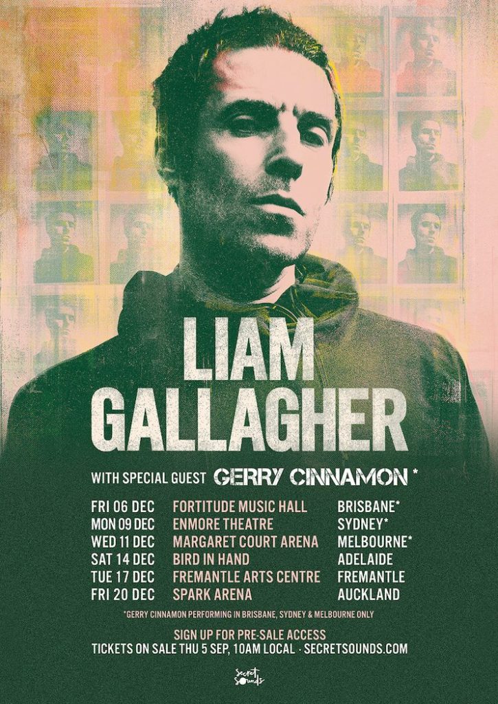 Liam Gallagher Australia New Zealand tour 2019