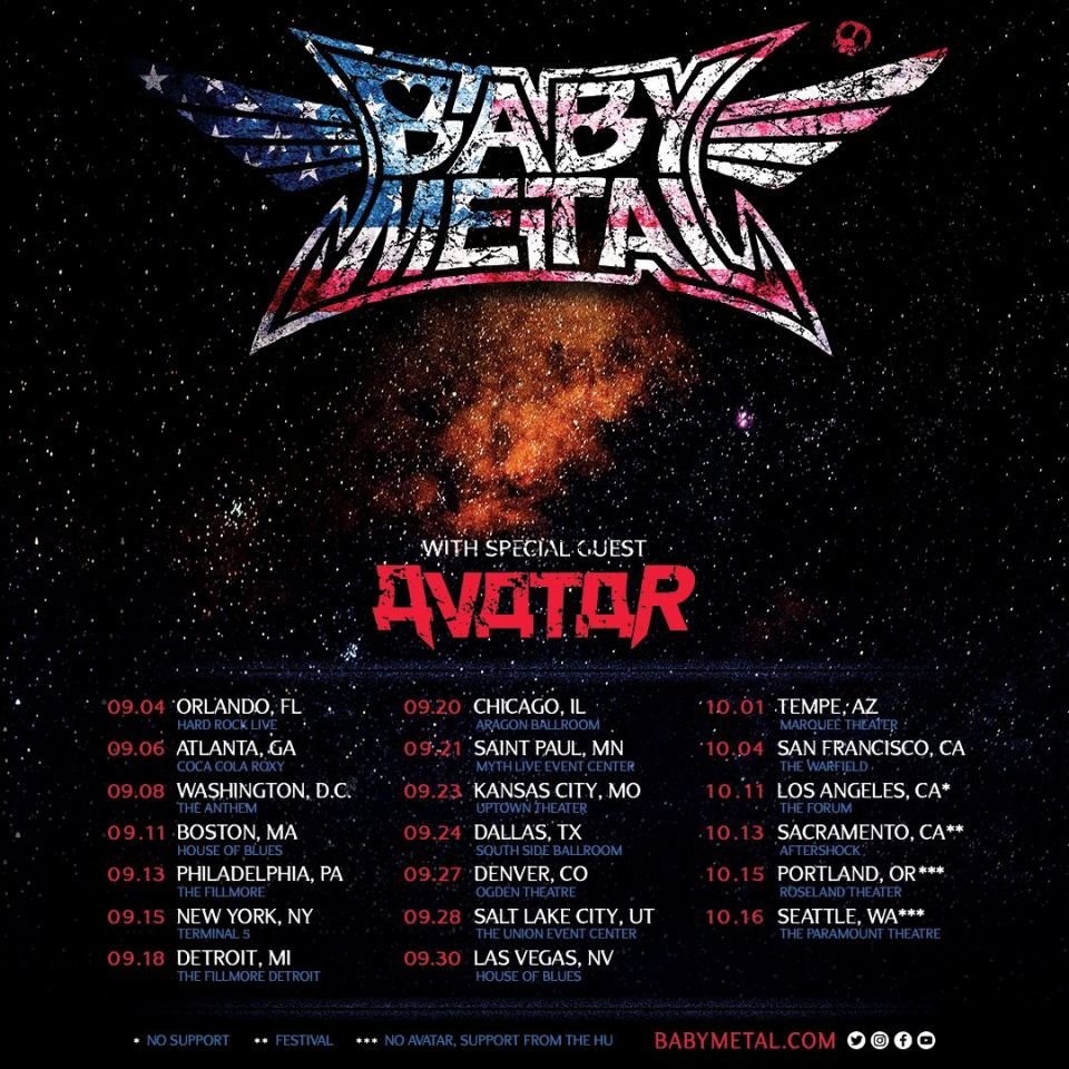 Baby Metal US tour 2019