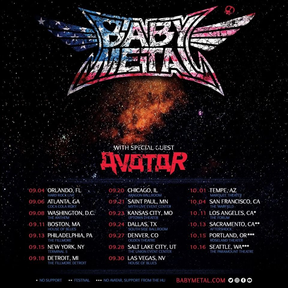 Baby Metal US tour 2019