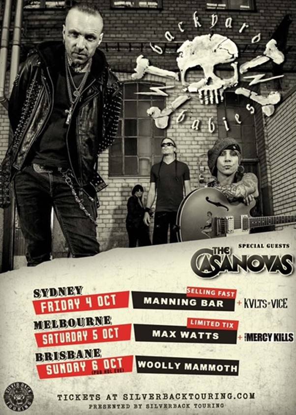 Backyard babies Australia tour 2019