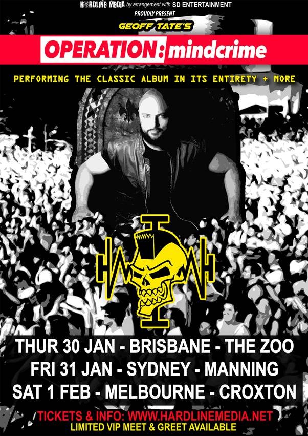 Geoff Tate Operation Mindcrime Australia tour 2020