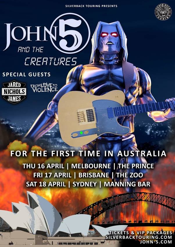 John 5 and The Creatures & Jared James Nichols Australia tour 2020