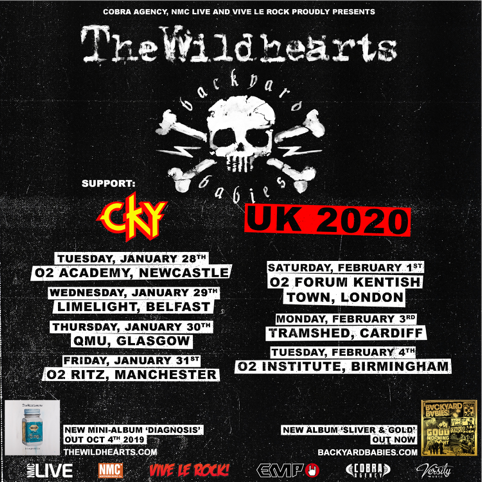 The Wildhearts / Backyard Babies / CKY Europe tour 2020
