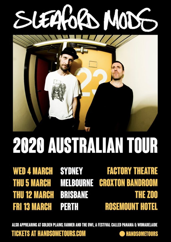Sleaford Mods Australia tour 2020