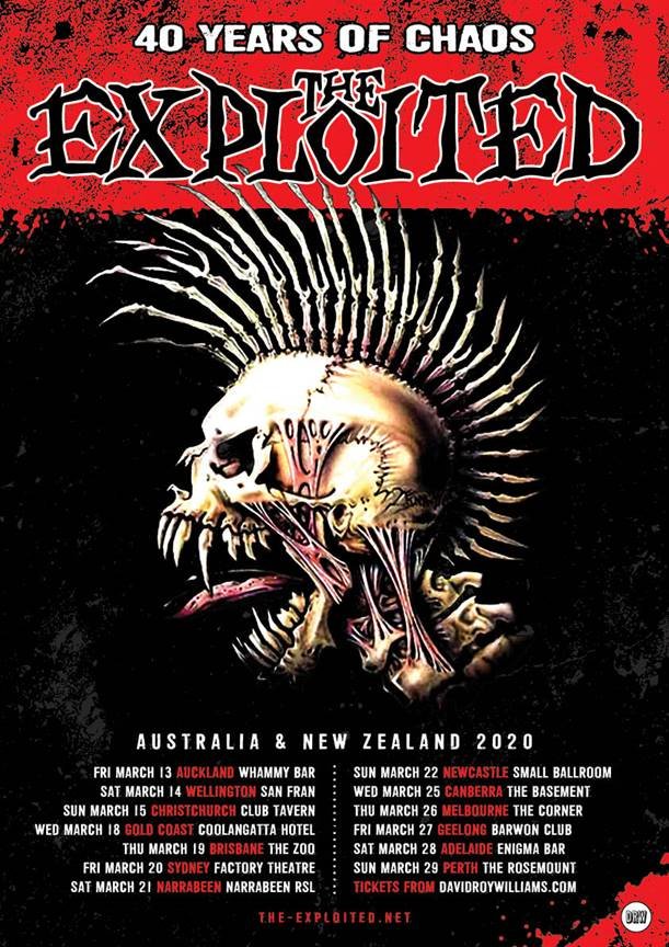 The Exploited Australia & New Zealand tour 2020