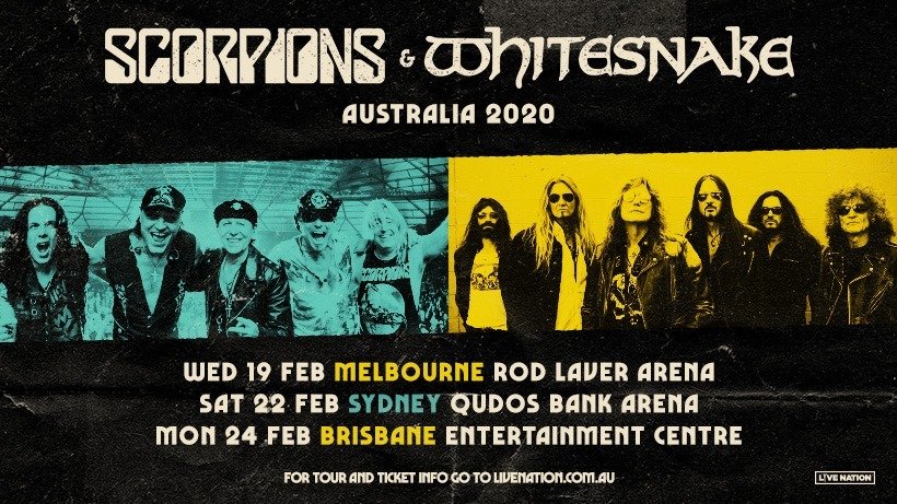 Whitesnake Scorpions Australia tour 2020