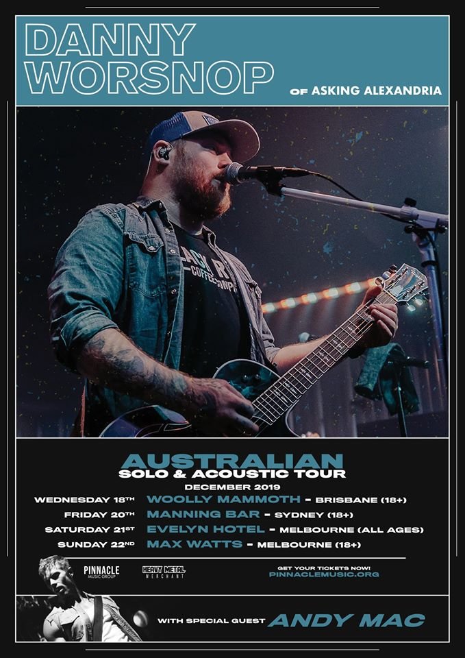 Danny Worsnop Austrlaia tour 2019