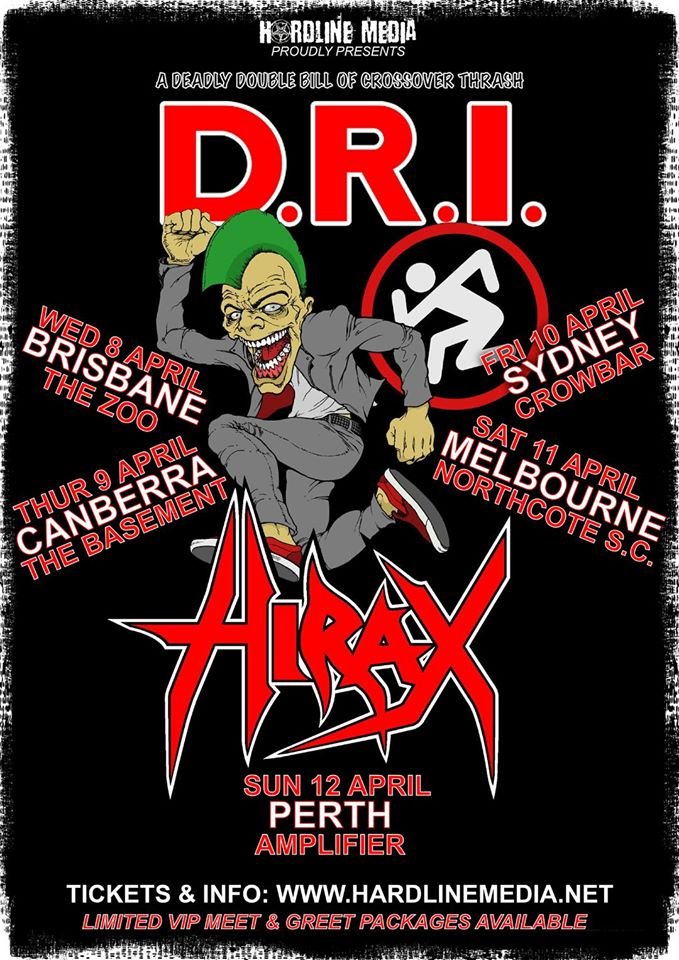 DRI & Hirax Australia tour 2020