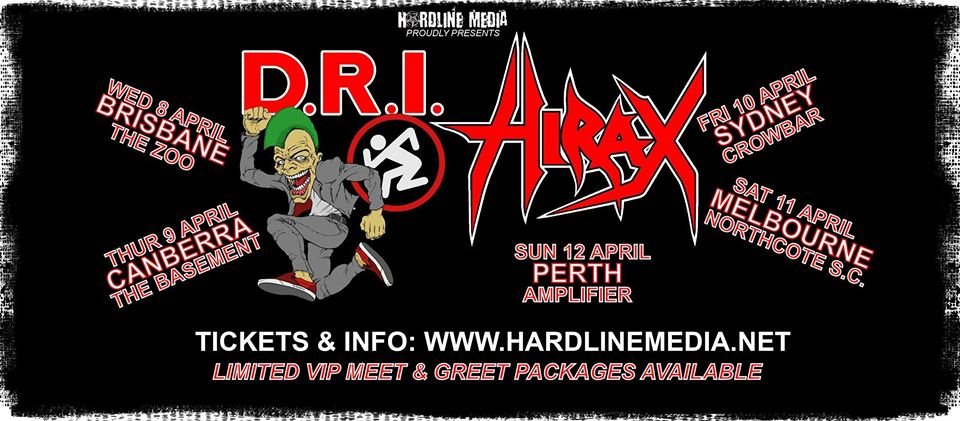 DRI & Hirax Australia tour 2020