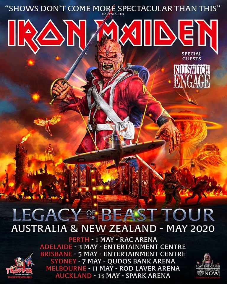 Iron Maiden Australia & New Zealand tour 2020