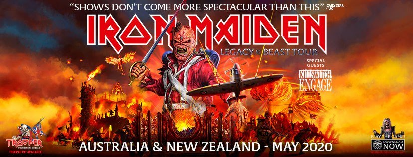 Iron Maiden Australia & New Zealand tour 2020