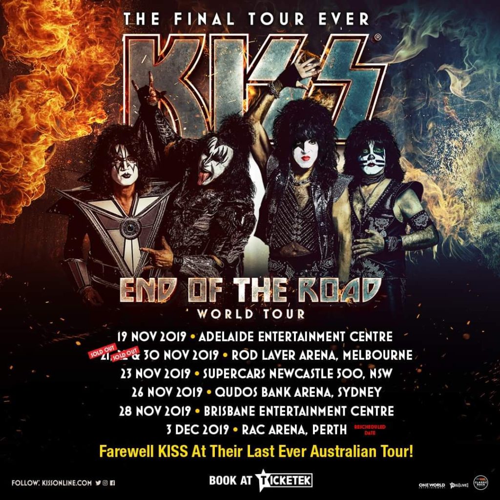 kiss australian tour setlist