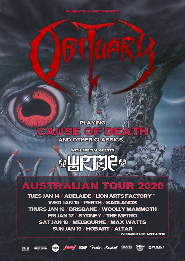 Obituary Australia tour 2020