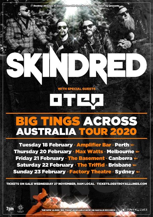 Skindred & Otep Australia New Zealand tour 2020
