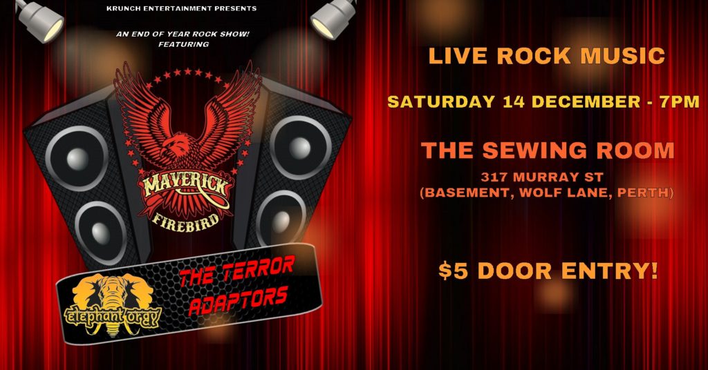 Live Rock Show Perth December 14th 2019