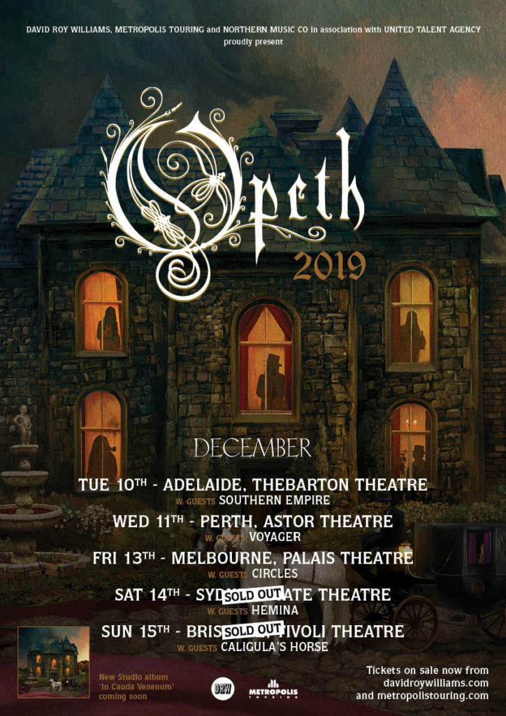 Opeth Australia tour 2019