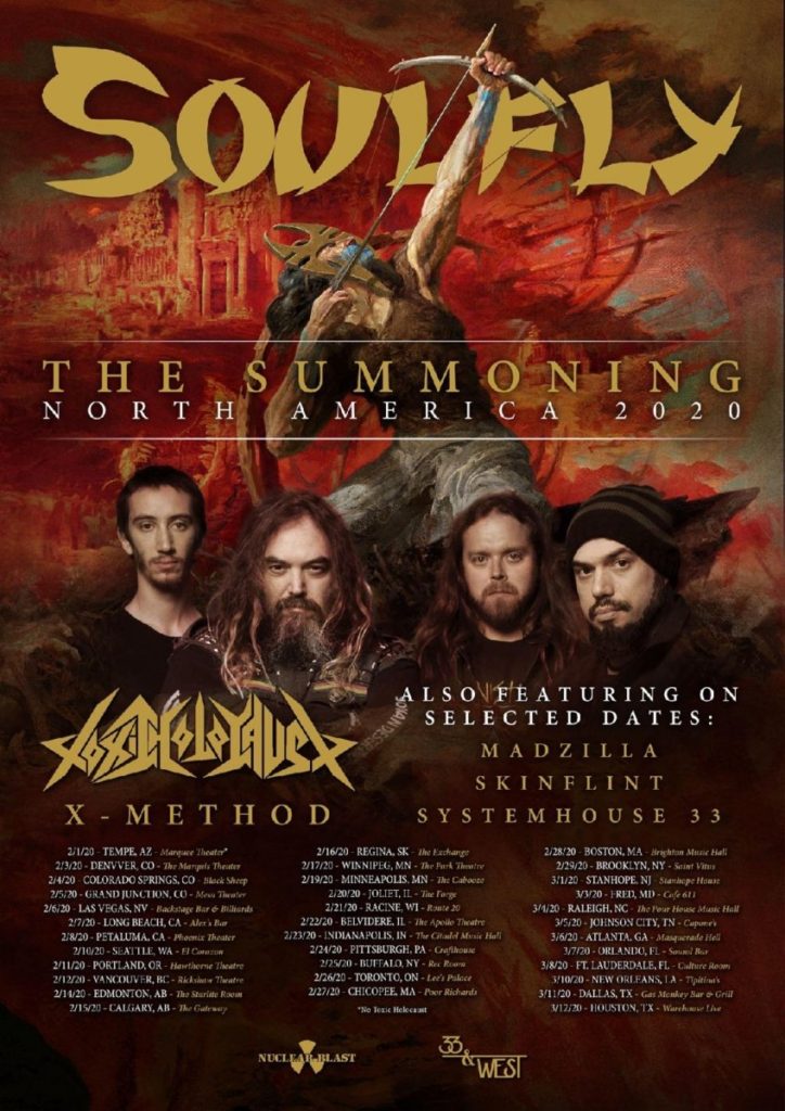 Soulfly North American tour 2020