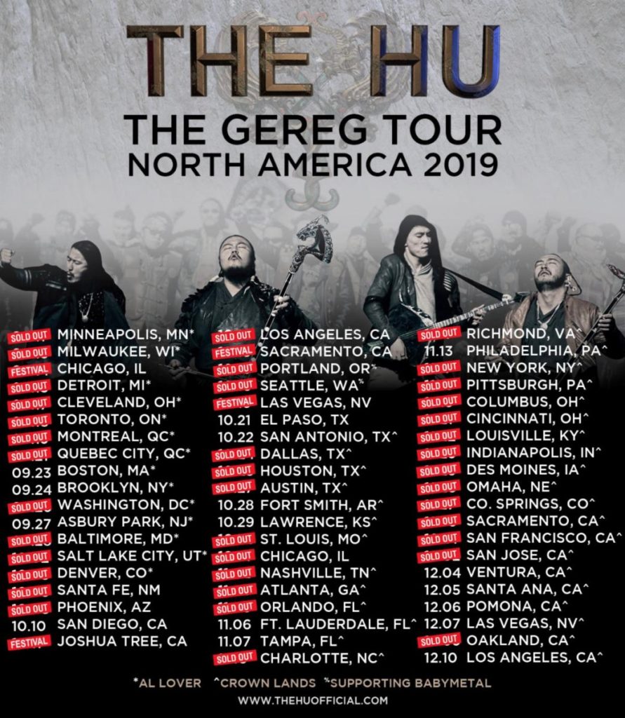 The Hu North American tour 2019