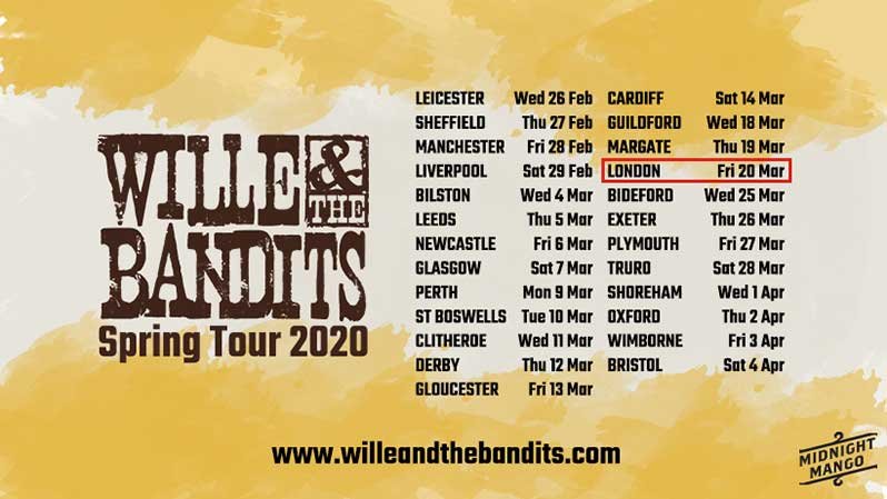 Willie and the Bandits UK tour 2020