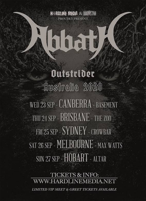 Abbath Austrlaia tour 2020