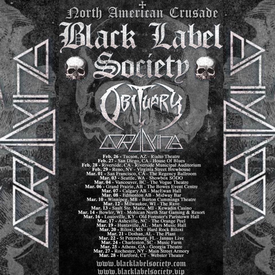 Black Label Society US tour 2020