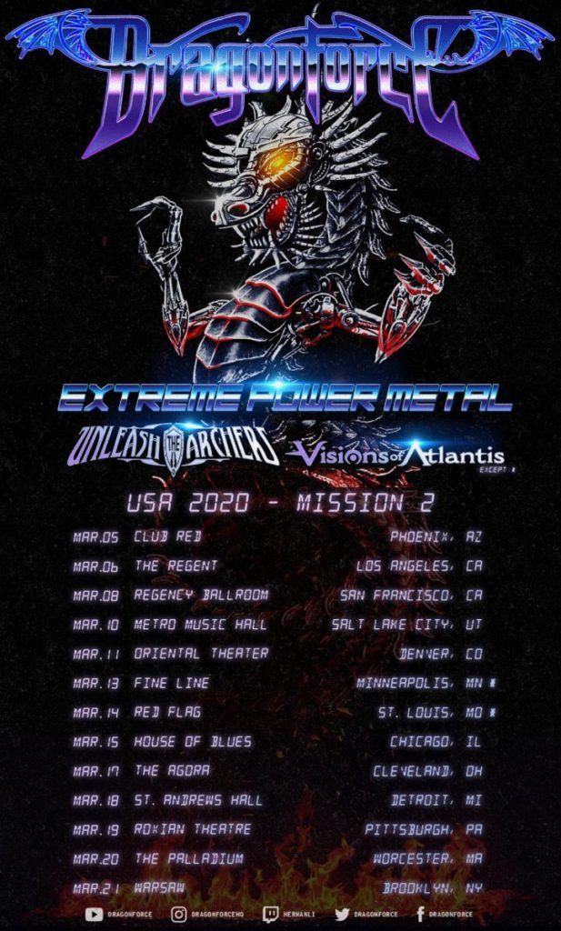 Dragonforce US Tour 2020