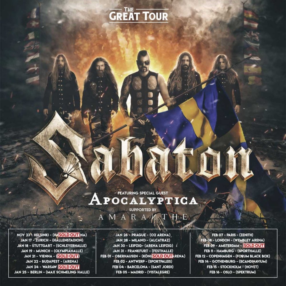 Sabaton European tour 2020