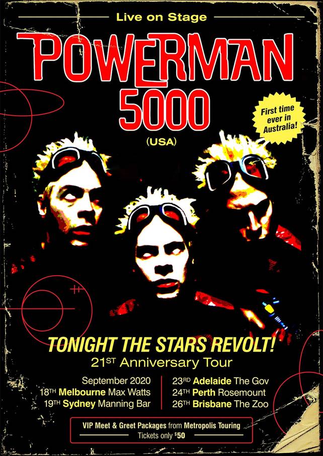 Powerman 5000 announce Australia tour 2020 The Rockpit