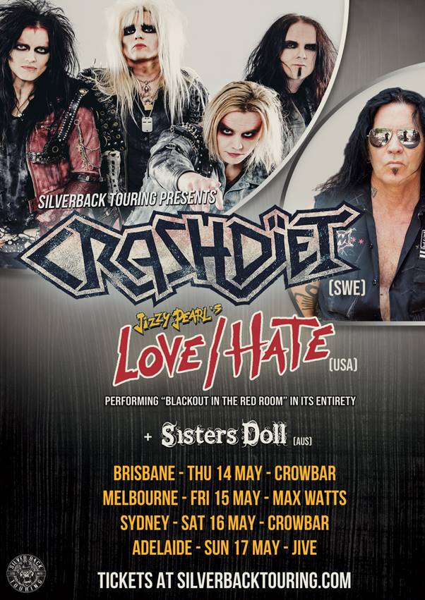 Crashdiet Australia tour 2020