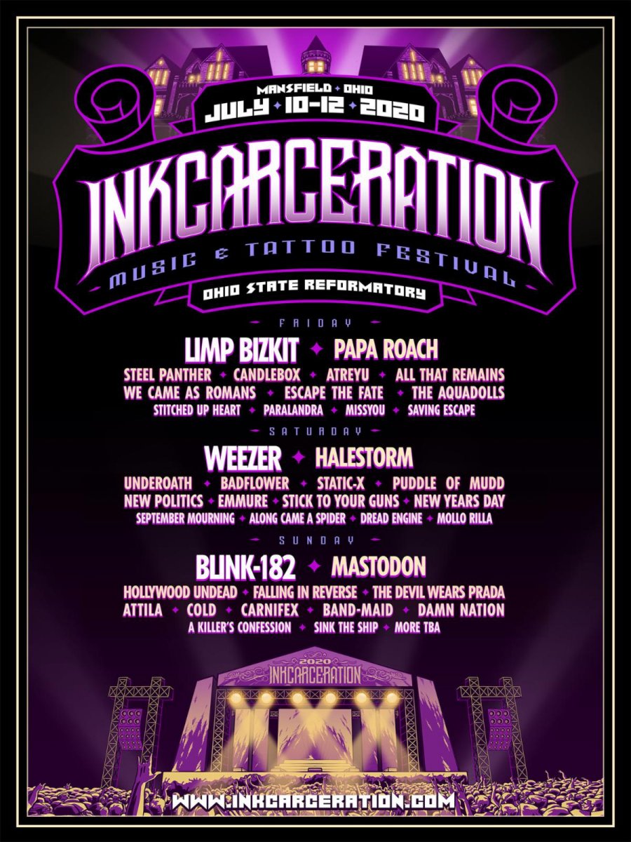 Third Annual Inkcarceration Music and Tattoo Festival Announces Daily